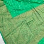 Sea Green Bandhani Semi Silk Kanjivaram Handloom Banarasi Saree