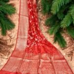 Red Georgette Silk Jari Traditional Alfi Patola Handloom Banarasi Saree
