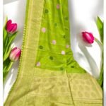 Green Dola Silk Jari Traditional Emb Work Handloom Banarasi Saree