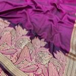 Magenta Khaddi Handwoven Traditional Banarasi Mashroo Silk Saree