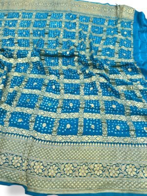 Banarasi Khaddi Georgette Bandhani Lehenga