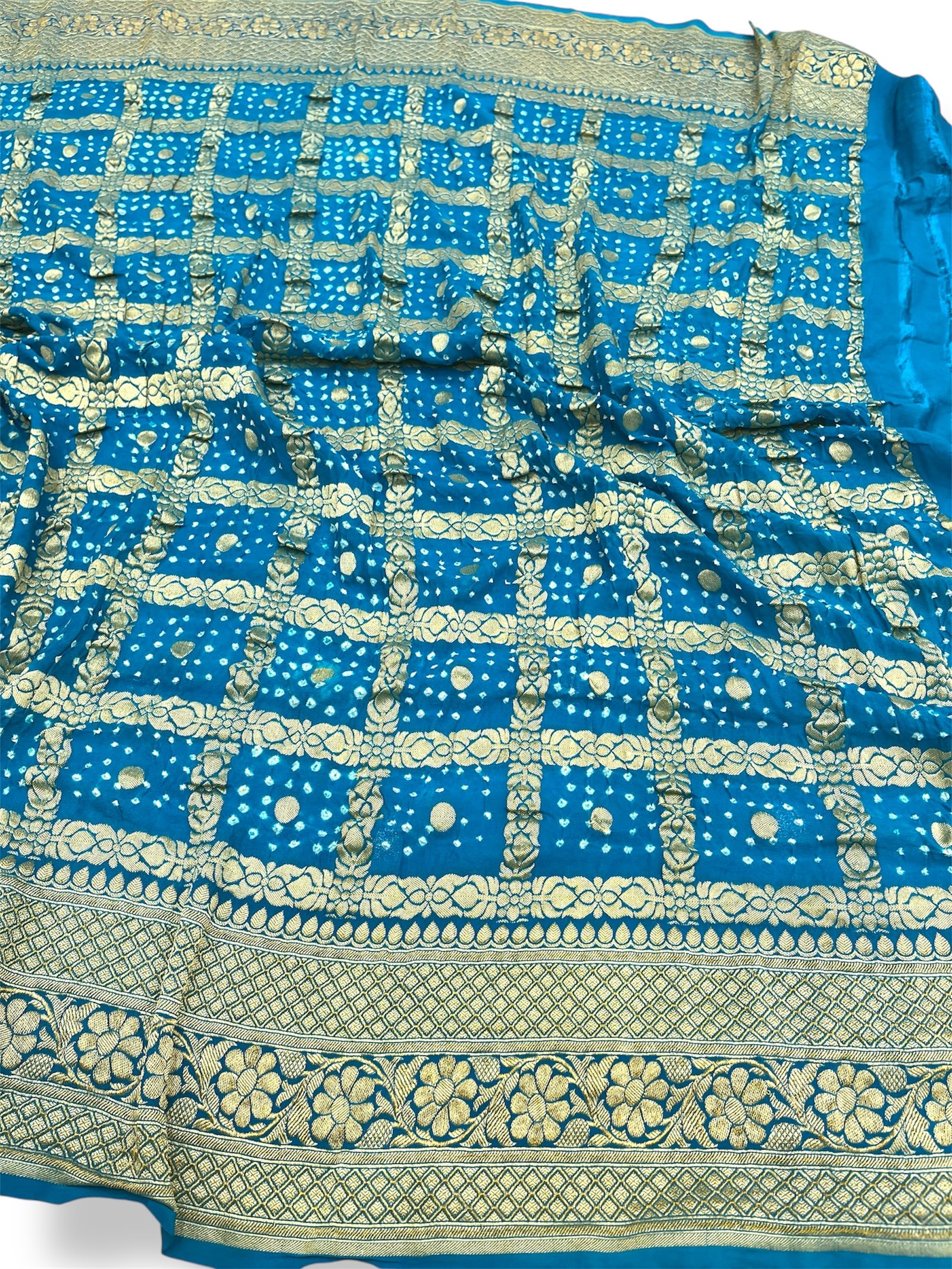 Banarasi Khaddi Georgette Bandhani Lehenga