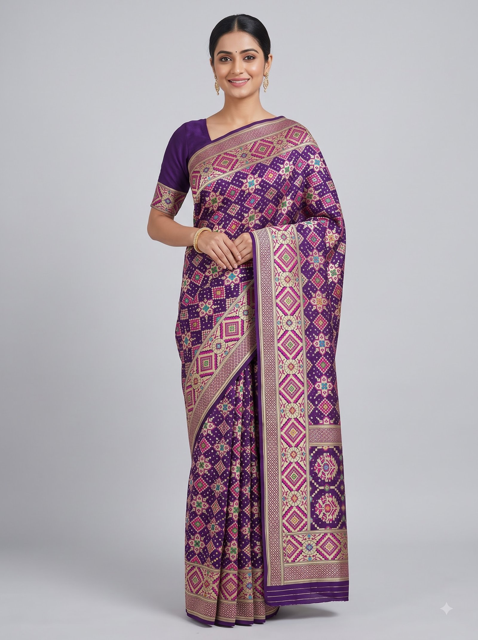 Georgette Tilfi Bandhani Saree