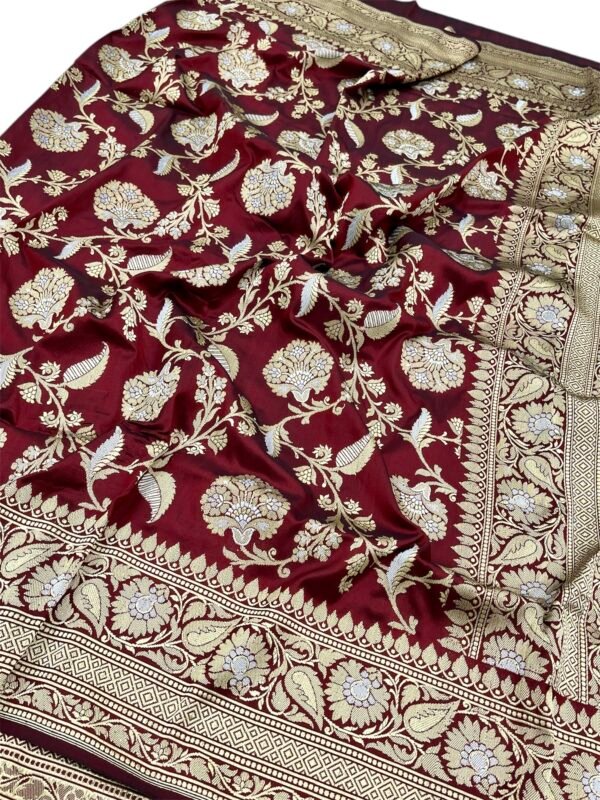 Royal Maroon Banarasi Handwoven Katan Silk Saree