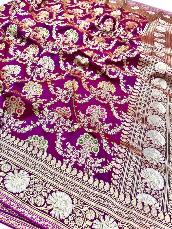 Royal Magenta Banarasi Handwoven Katan Silk Saree