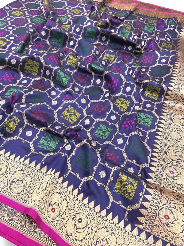 Royal Nevi Blue Banarasi Handwoven Katan Silk Saree