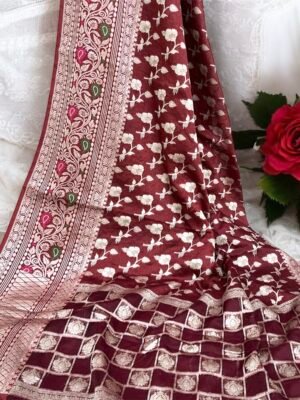 Semi Georgette Silk Banarasi Saree