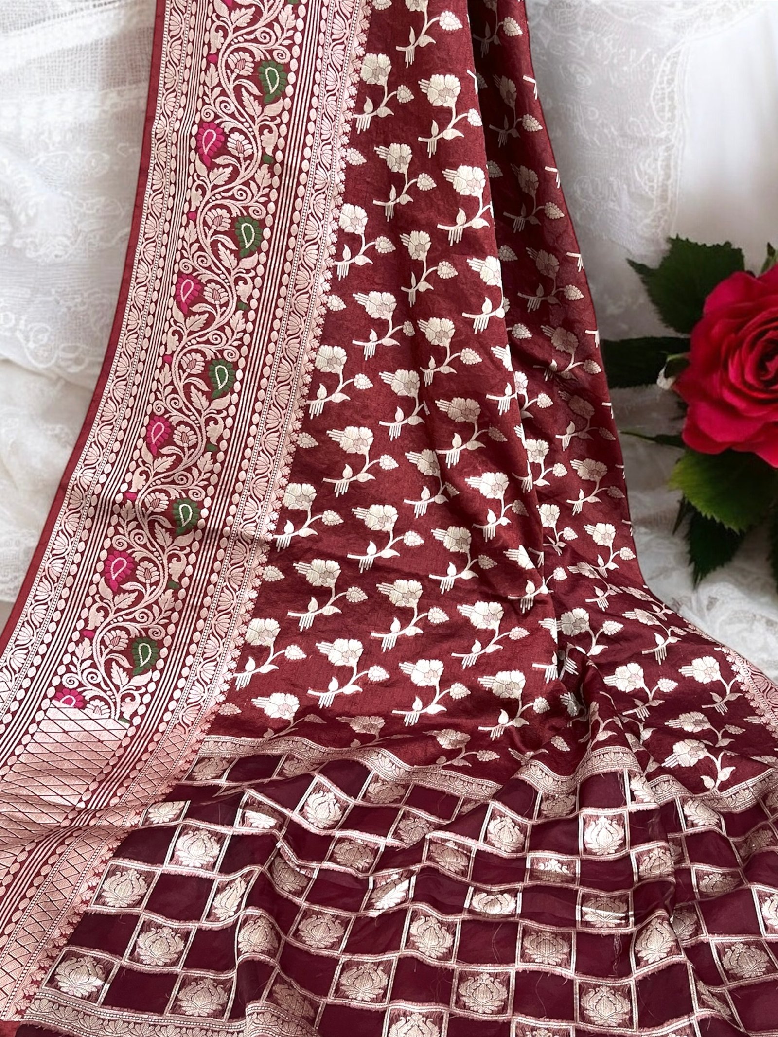 Semi Georgette Silk Banarasi Saree
