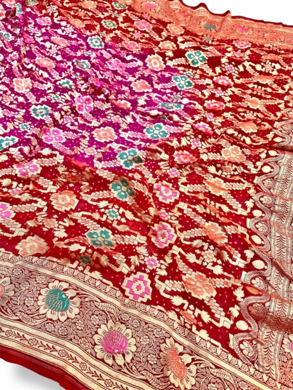 Georgette Meena Bandhani Saree