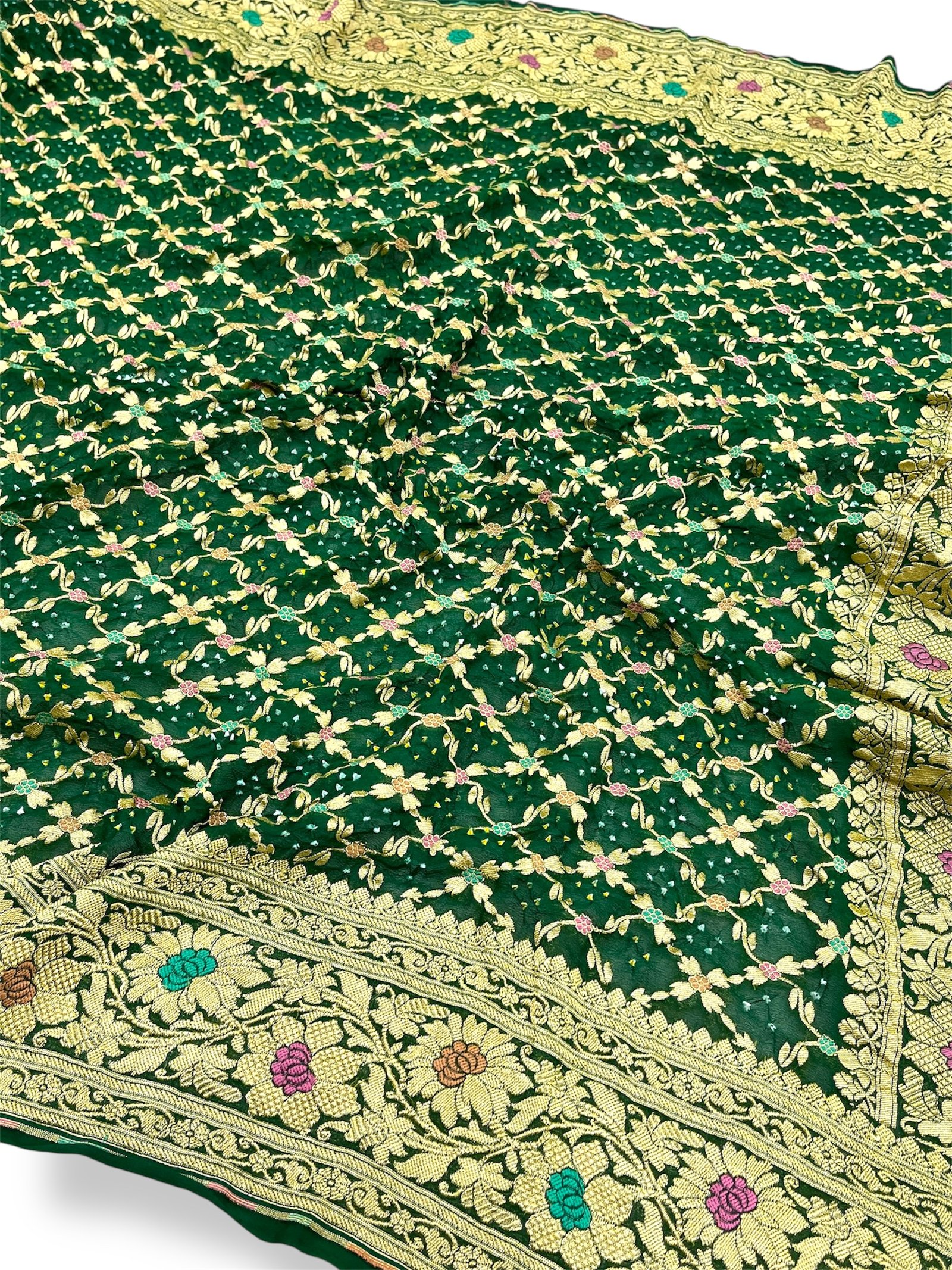 Georgette Meena Bandhani Saree