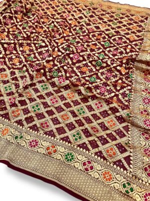 Georgette Meena Bandhani Saree