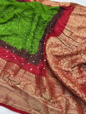 Royal Bandhani Soft Silk Zari Saree