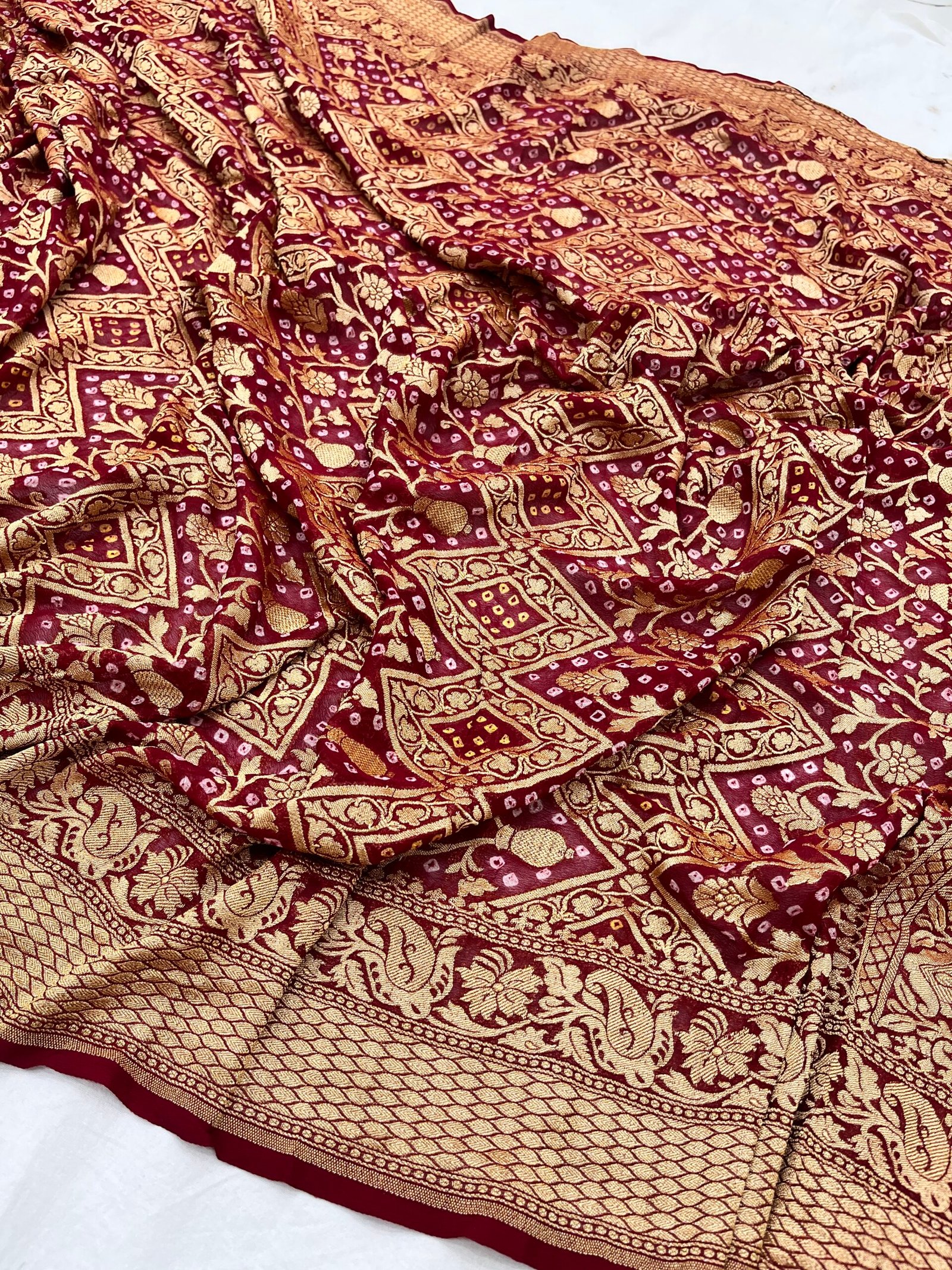 Banarasi Georgette Bandhani Saree