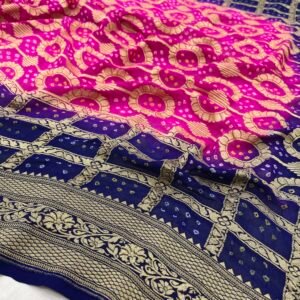Banarasi Khaddi Georgette Bandhani Saree