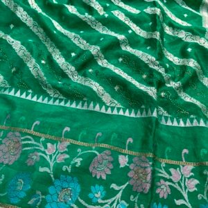 Premium Rama Green Banarasi Silk Saree
