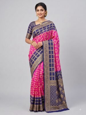 Banarasi Khaddi Georgette Bandhani Saree