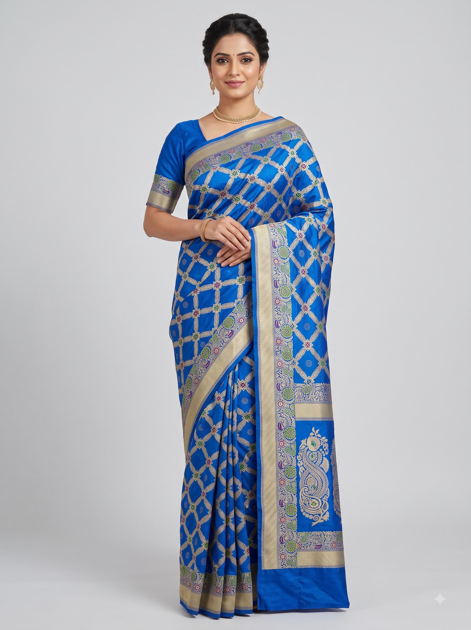 Banarasi Dupion Silk Jaal Saree
