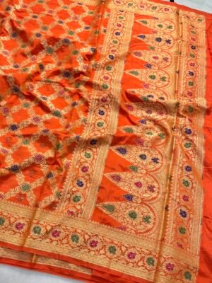 Banarasi Dupion Silk Jaal Sarees