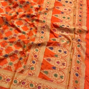 Banarasi Dupion Silk Jaal Sarees